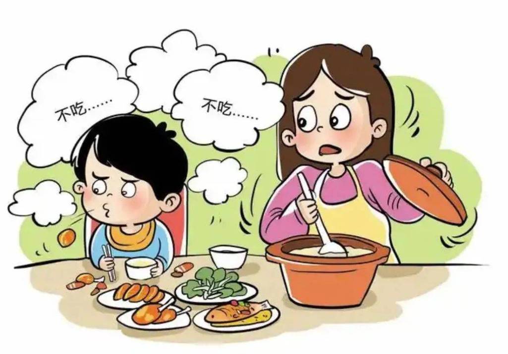 挑食孩子面对满桌蔬菜抗拒