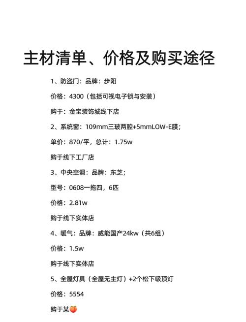 💡 小白最纠结的预算和材料