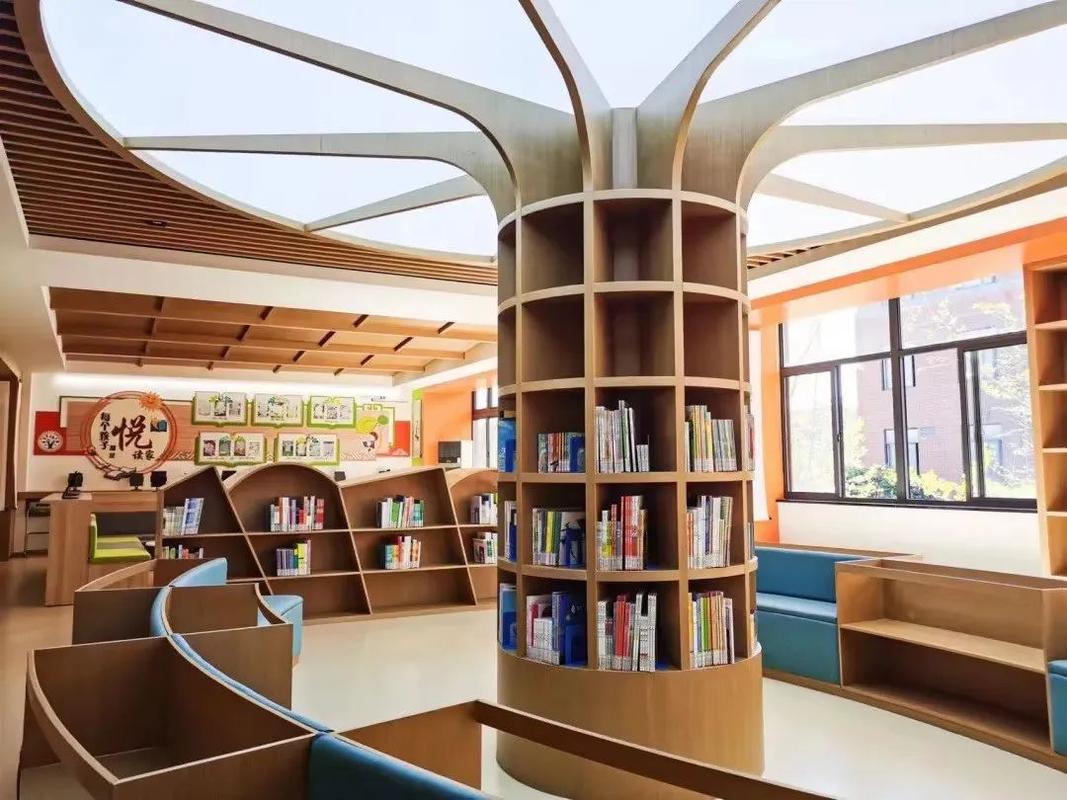 中小学走廊开放式学生阅读角实景