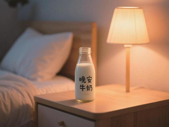 夜晚卧室暖光下 枕头边摊开的线圈本 旁边放着半杯温牛奶