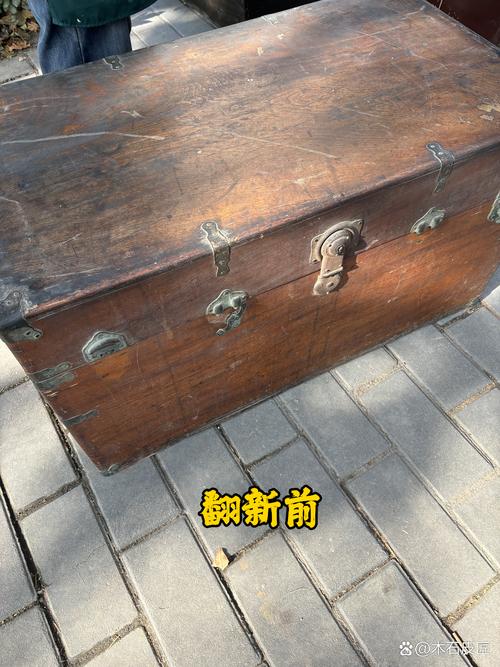 老巷口擦皮鞋木质樟木工具箱