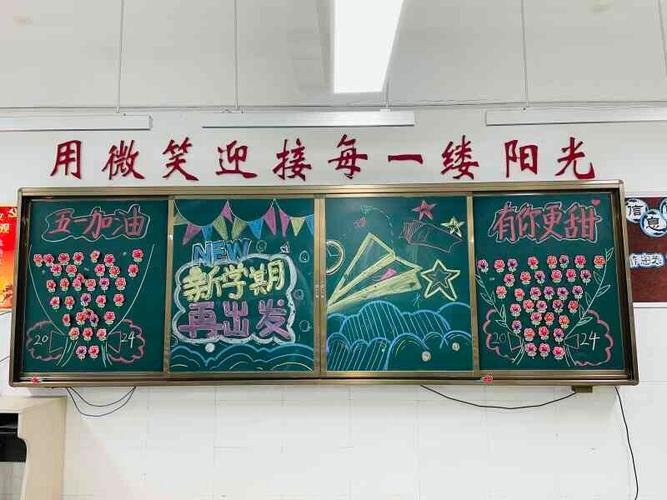 小学教室黑板投影的小学生手绘二氧化碳纸条