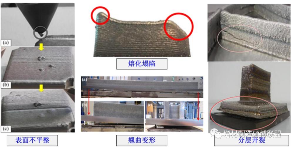金属增材制造铺粉翘曲缺陷实物图