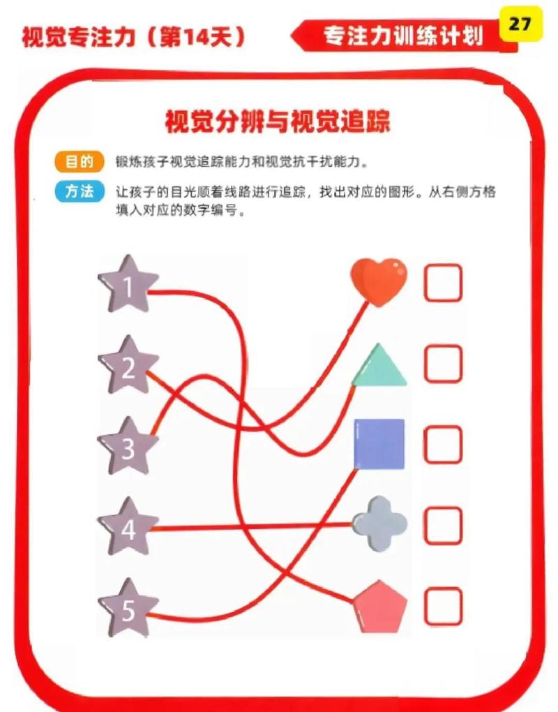 学习困难儿童视觉追踪训练示意图