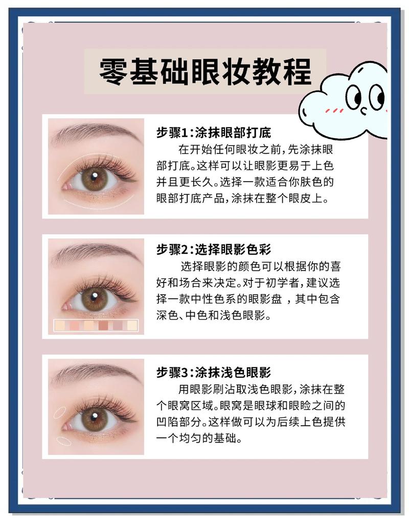 新手日常淡妆双色眼妆步骤示意图