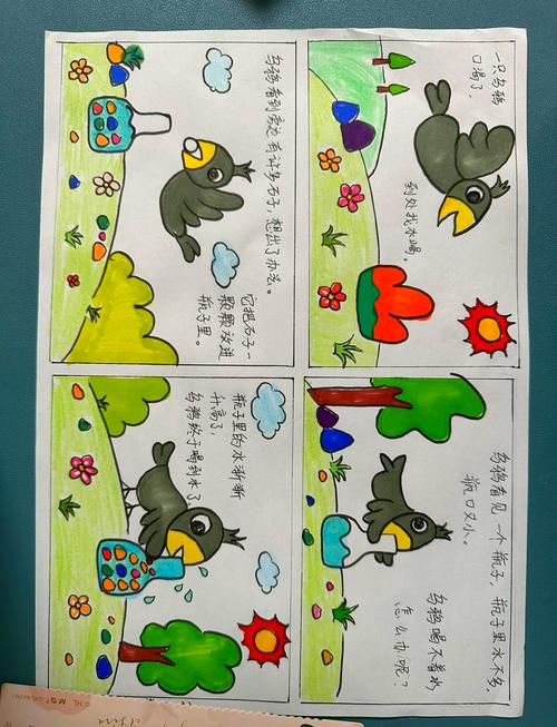 儿童讲自己手绘涂鸦故事照片
