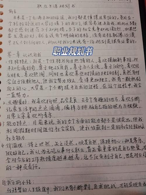 上班族手改职业规划笔记实拍