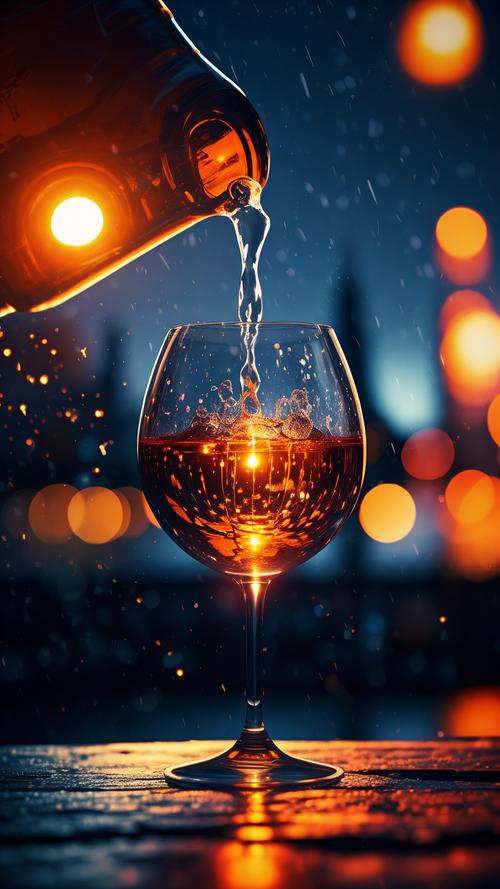 红酒杯壁上流淌的酒泪特写