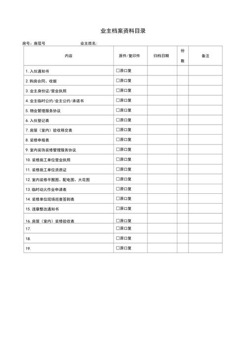 物业装修备案所需材料清单及申请表范例