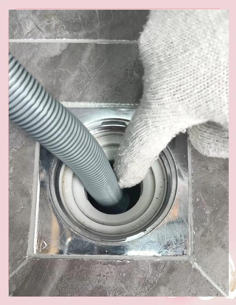 洗衣机防臭地漏接头安装实物图