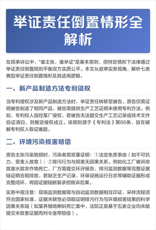 民事诉讼举证责任倒置适用情形对照表