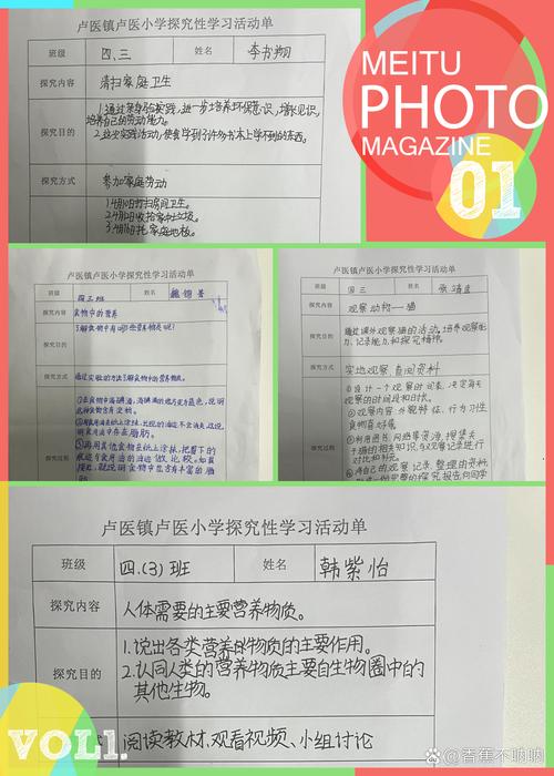 学生填写的印满固定步骤的探究式学习单实拍