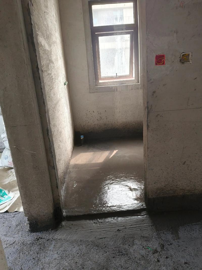 卫生间地漏坡度找平施工现场图