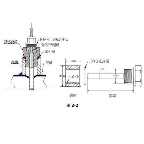机床主轴内置式温度探头安装位置剖面图