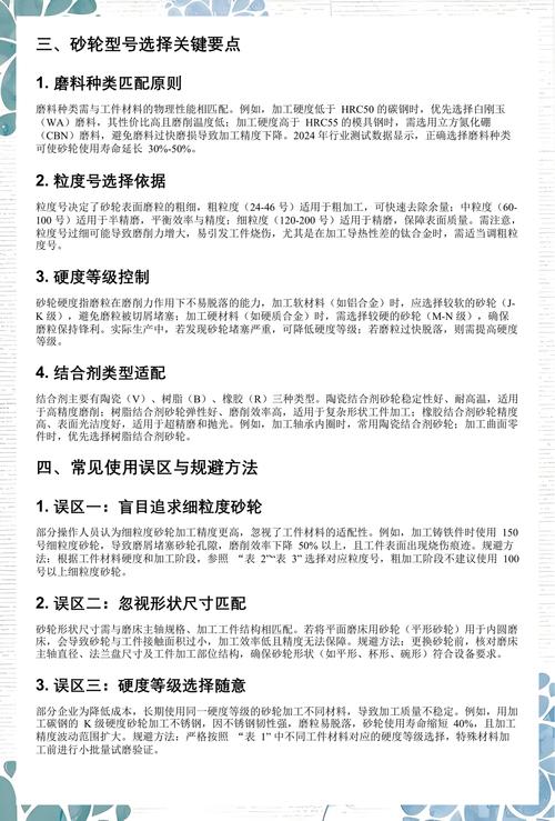 不同加工场景的工业砂轮选型速查