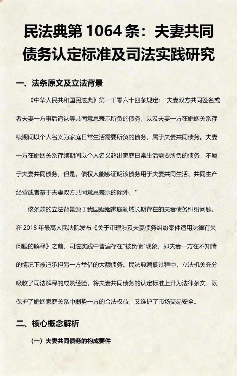 中国民法典夫妻共同债务认定条文实拍