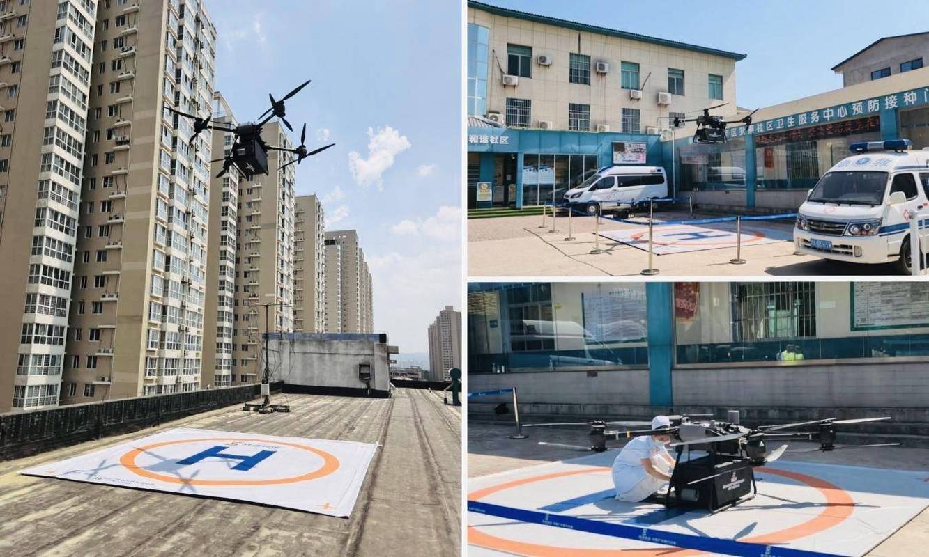 南京绕城高速上方低空医疗样本运输无人机