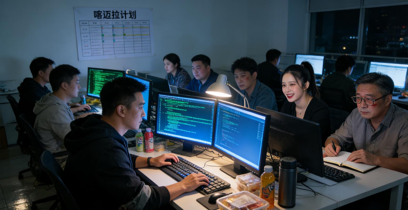 互联网团队大促前工位熬夜改页面实拍图