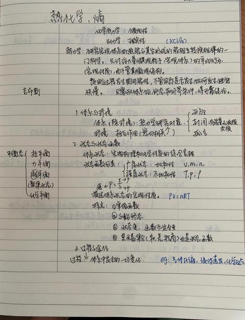 高二学生每日核心知识点梳理手写记录