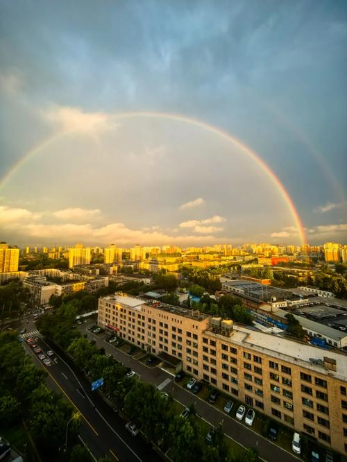 北京国贸雨后双彩虹实拍