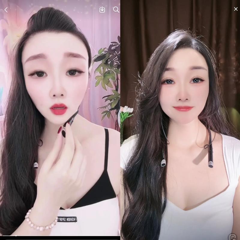 主播开播前化妆调光准备特写
