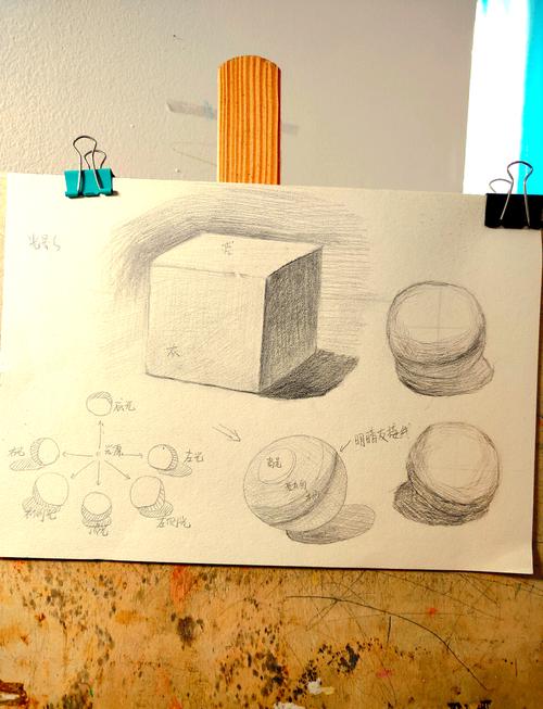 儿童素描基础光影观察练习示意图