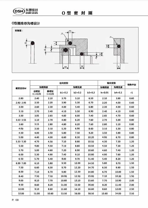 机械制造液压阀密封沟槽工业标准尺寸图