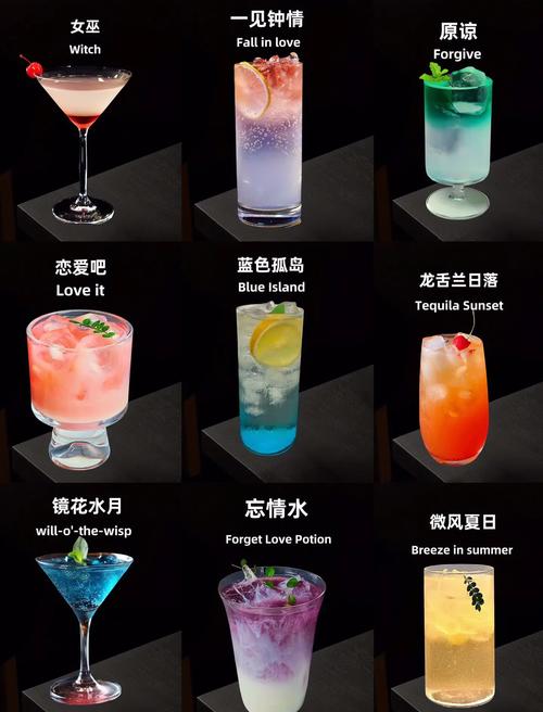 家用吧台三款基础鸡尾酒成品图