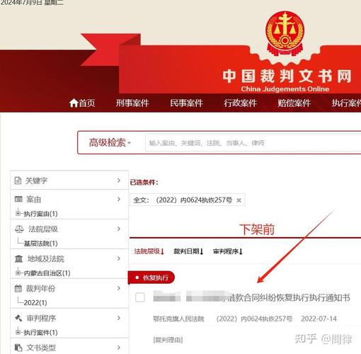 中国裁判文书网编织图案侵权案件搜索结果页