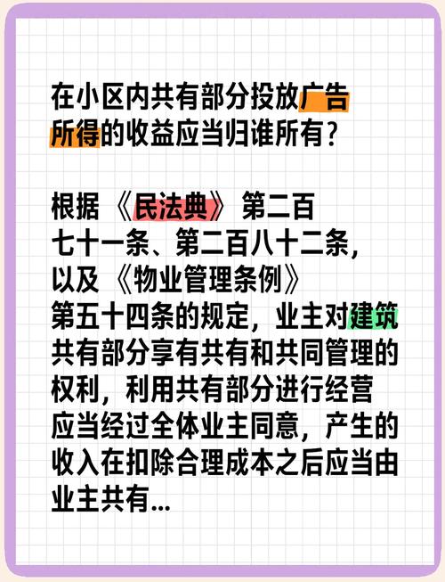 小区共有部分广告收益归属示意图