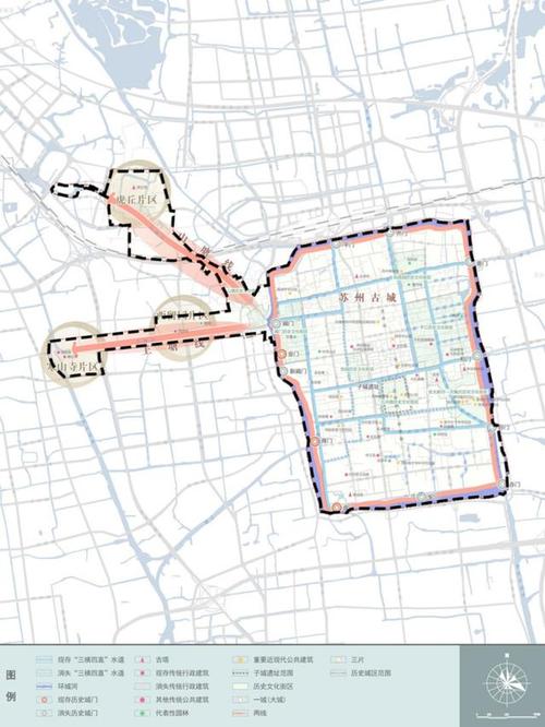 苏州古城文保单位建设控制地带范围公示图