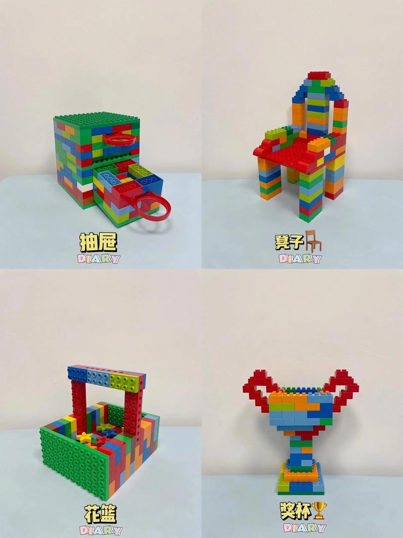 幼儿园孩子在地板上拼搭大颗粒乐高编程积木