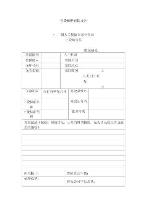 仓储险理赔现场查勘记录单样张