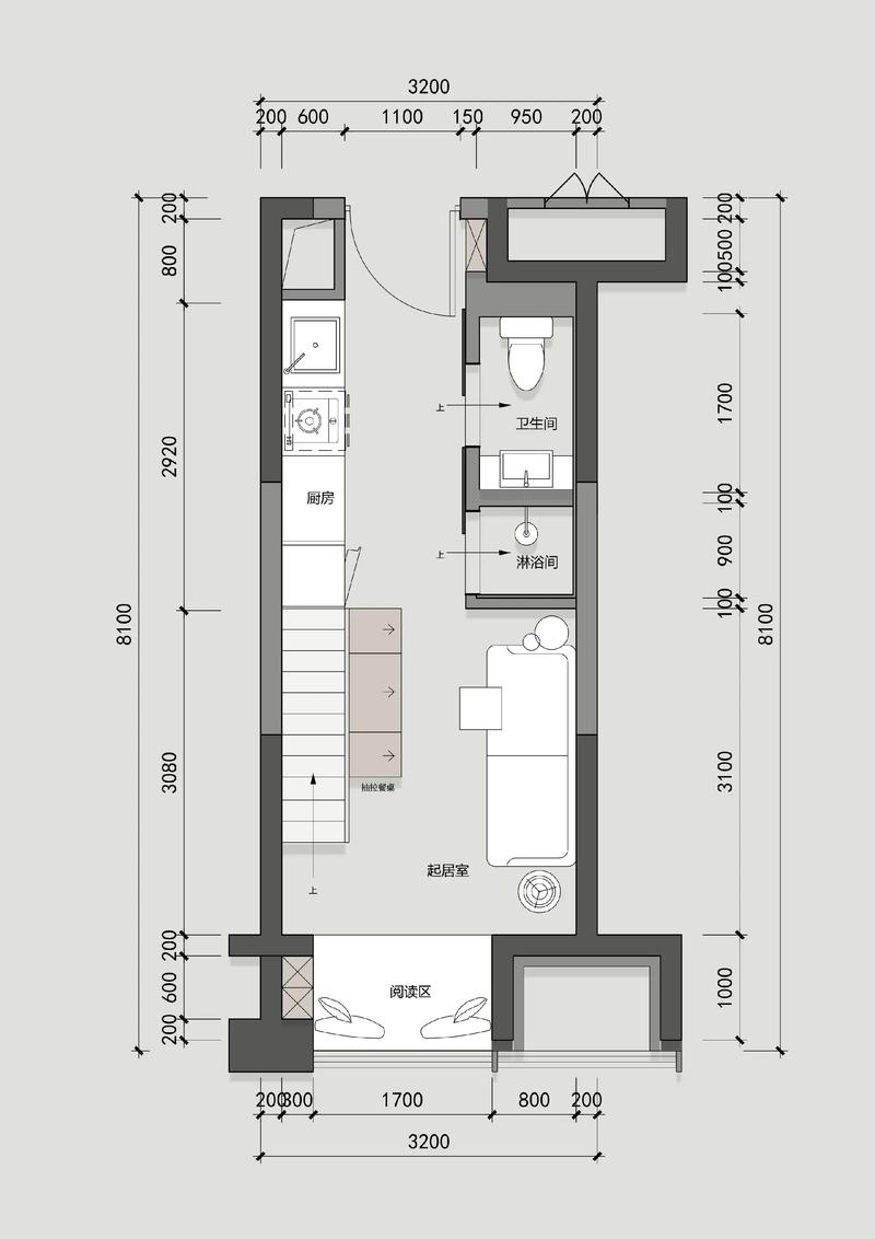 小户型单身公寓装修设计平面图