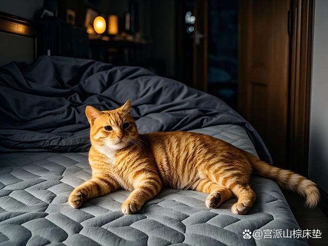 橘猫凌晨蹲在卧室枕头边盯睡眼惺忪的铲屎官