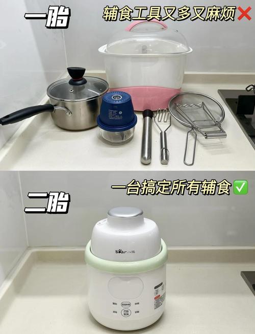 厨房台面堆满婴儿辅食机闲置