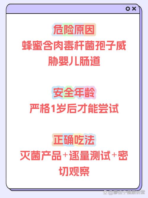 美国儿科学会1岁内婴儿禁食蜂蜜的科普提示卡