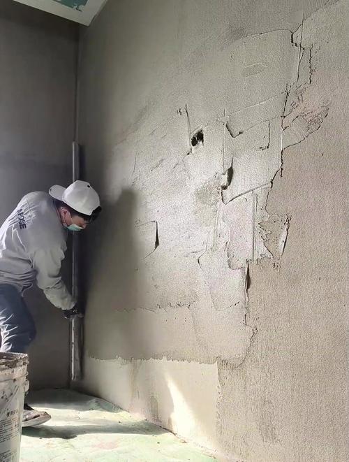墙固干透后均匀附着水泥面实拍