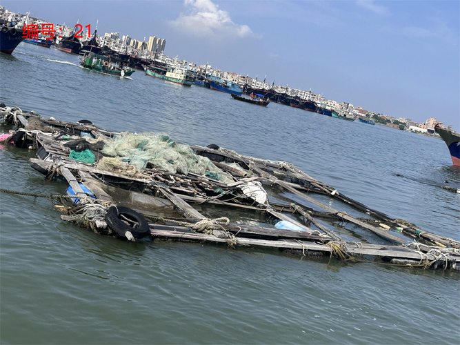 阳江近海无人船碰撞渔排现场勘验照片