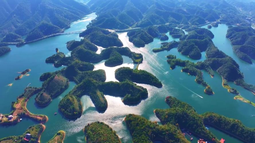 湖北南漳千岛湖漳河千岛俯瞰图