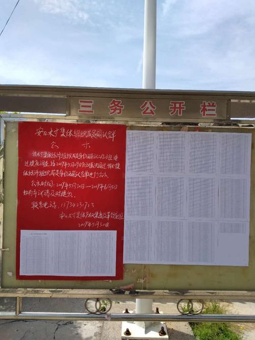 农村集体经济组织成员资格公示栏实拍