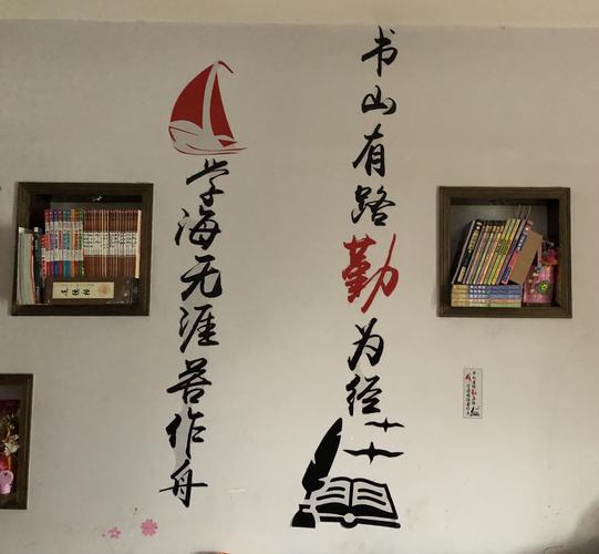 青少年书房门后贴家庭口号实拍