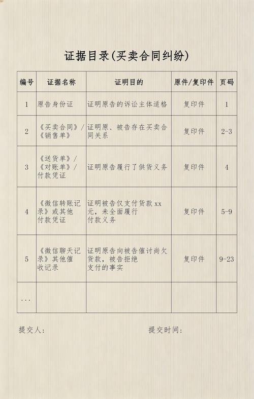 禁止买卖相关法律纠纷证据梳理对照表