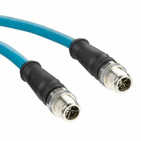 M12 connector with 360 degree EMC shield termination