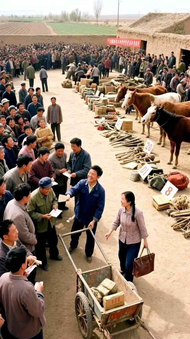 家庭联产承包责任制时期农民分田老照片