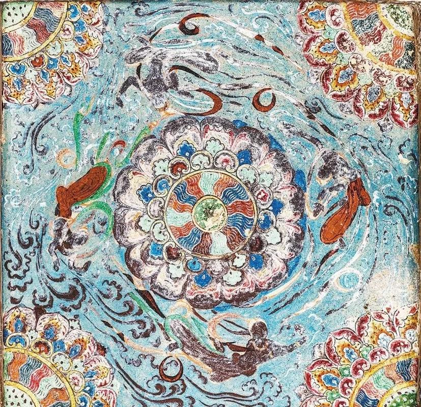 敦煌壁画莲花座形象细节图