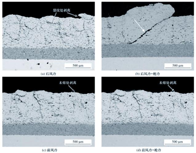 等离子喷涂氧化锆热障涂层界面裂纹形貌图
