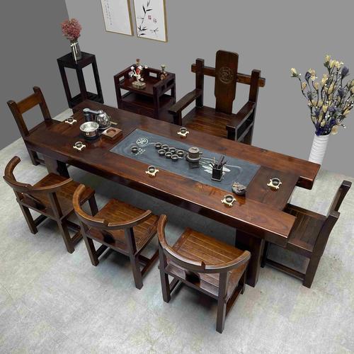律师接待咨询用的实木茶桌茶具