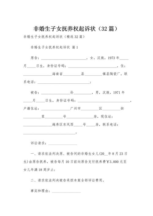 非婚生子亲子关系诉讼证据清单