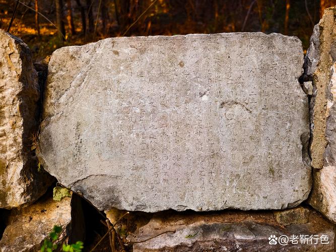 西南深山荒草丛中古石刻残碑
